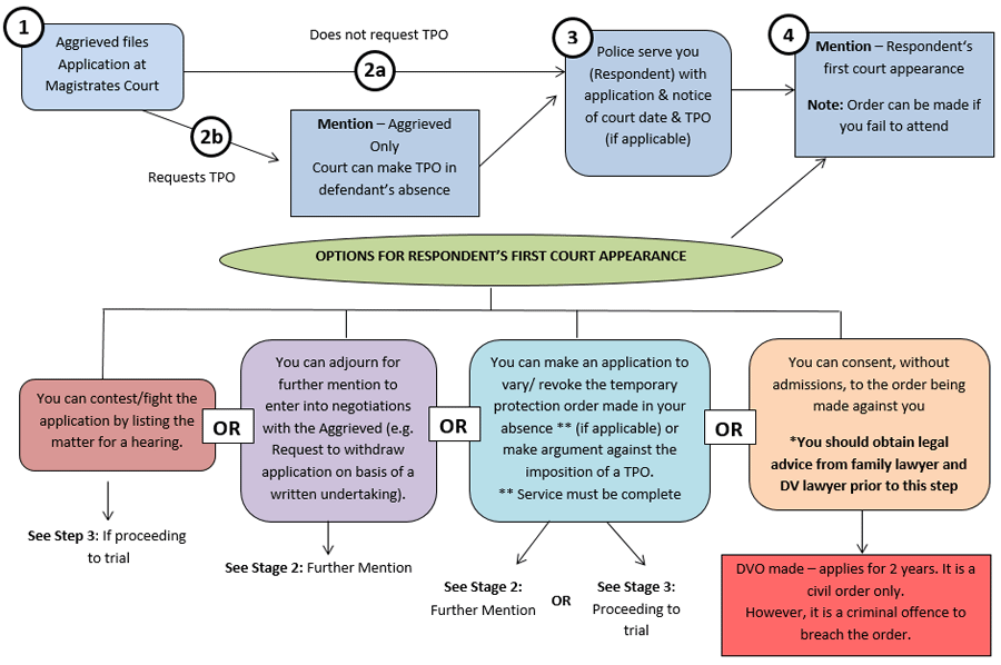 domestic violence protection order stage 1 flow chart